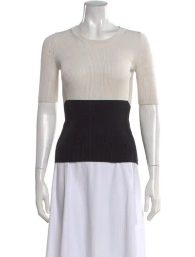 Pre-owned Narciso Rodriguez Colorblock Pattern Crew Neck Sweater In Neutral
