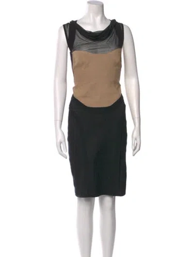 Pre-owned Narciso Rodriguez Colorblock Pattern Knee-length Dress In Black