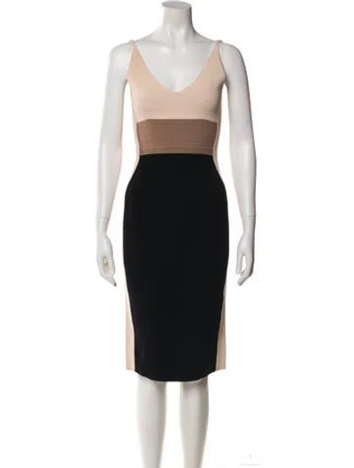 Pre-owned Narciso Rodriguez Colorblock Pattern Knee-length Dress In Black