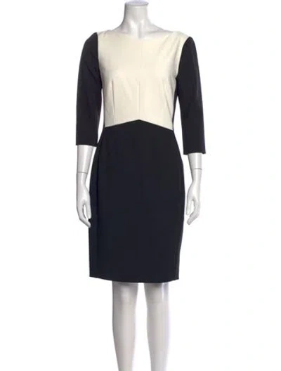 Pre-owned Narciso Rodriguez Colorblock Pattern Knee-length Dress In Black