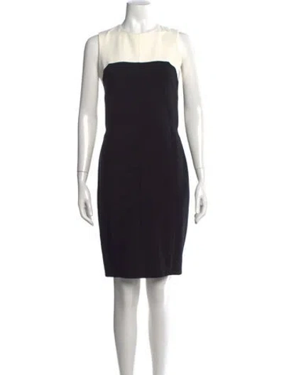 Pre-owned Narciso Rodriguez Colorblock Pattern Knee-length Dress In Black