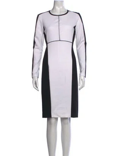 Pre-owned Narciso Rodriguez Colorblock Pattern Knee-length Dress In Black