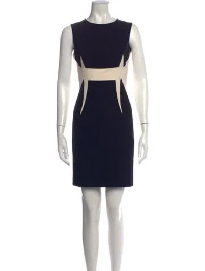 Pre-owned Narciso Rodriguez Colorblock Pattern Knee-length Dress In Black