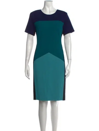 Pre-owned Narciso Rodriguez Colorblock Pattern Knee-length Dress In Blue