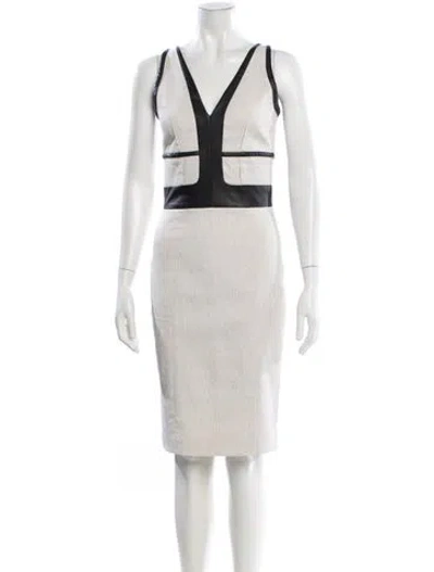 Pre-owned Narciso Rodriguez Colorblock Pattern Knee-length Dress In Neutral