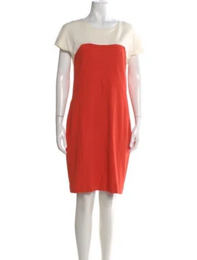 Pre-owned Narciso Rodriguez Colorblock Pattern Knee-length Dress In Orange