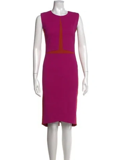 Pre-owned Narciso Rodriguez Colorblock Pattern Knee-length Dress In Purple