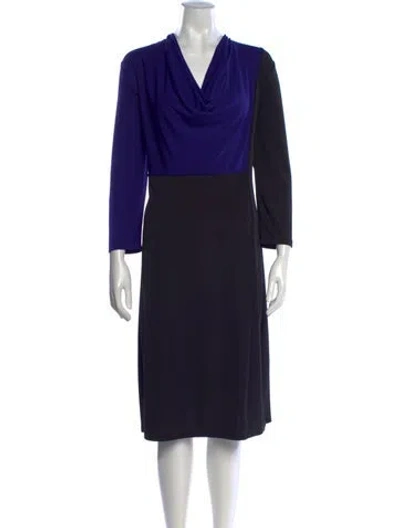 Pre-owned Narciso Rodriguez Colorblock Pattern Knee-length Dress In Purple