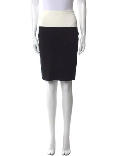 Pre-owned Narciso Rodriguez Colorblock Pattern Knee-length Skirt In Black