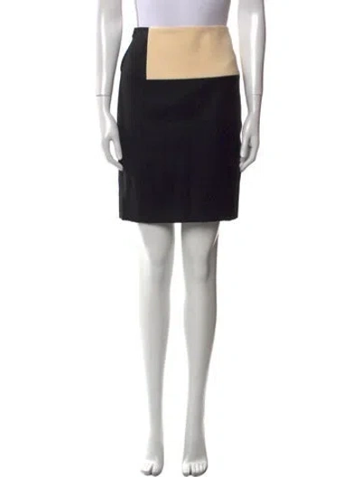 Pre-owned Narciso Rodriguez Colorblock Pattern Knee-length Skirt In Black