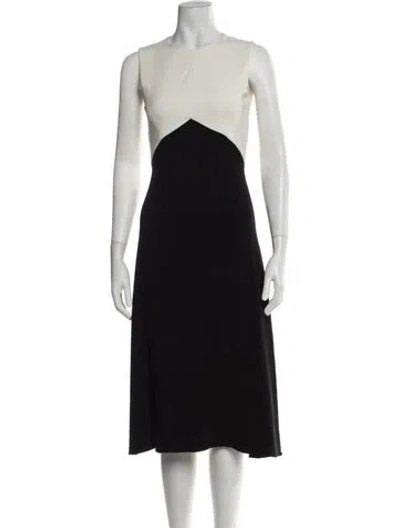 Pre-owned Narciso Rodriguez Colorblock Pattern Midi Length Dress In Black/white