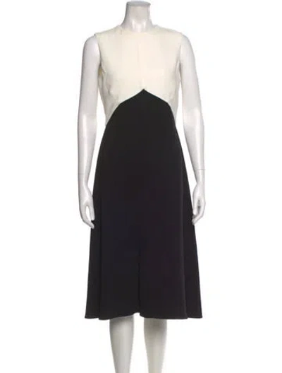 Pre-owned Narciso Rodriguez Colorblock Pattern Midi Length Dress In Multi