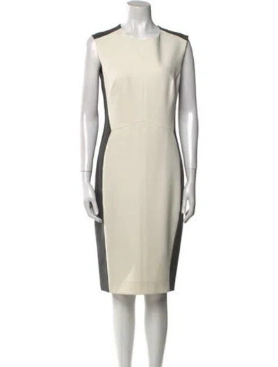 Pre-owned Narciso Rodriguez Colorblock Pattern Midi Length Dress In Neutral