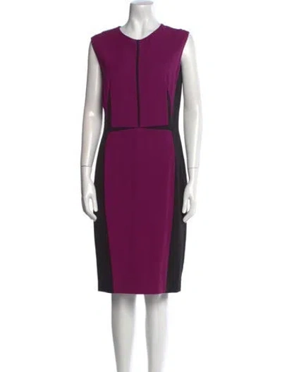 Pre-owned Narciso Rodriguez Colorblock Pattern Midi Length Dress In Purple