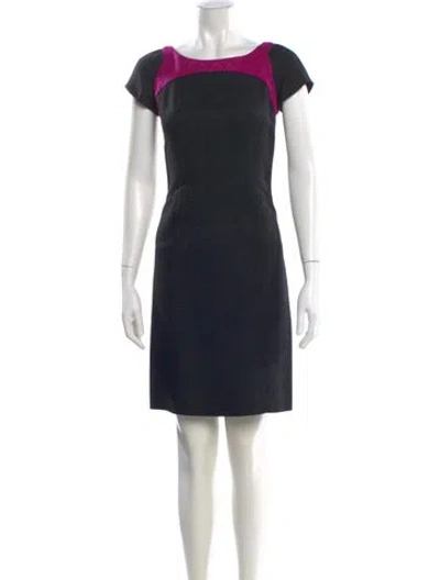Pre-owned Narciso Rodriguez Colorblock Pattern Mini Dress In Black