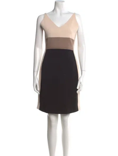 Pre-owned Narciso Rodriguez Colorblock Pattern Mini Dress In Black