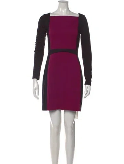 Pre-owned Narciso Rodriguez Colorblock Pattern Mini Dress In Black