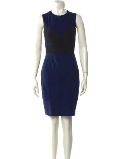 Pre-owned Narciso Rodriguez Colorblock Pattern Mini Dress In Blue