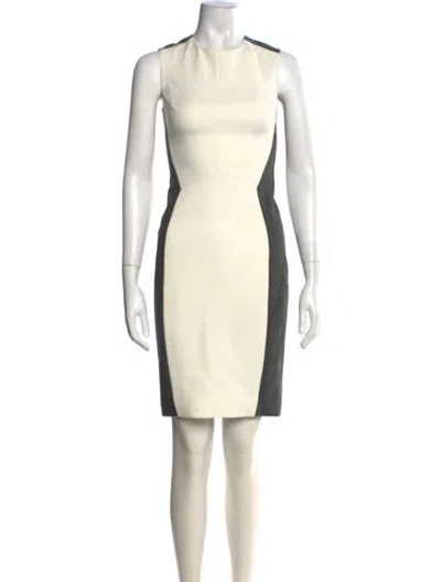 Pre-owned Narciso Rodriguez Colorblock Pattern Mini Dress In Gray