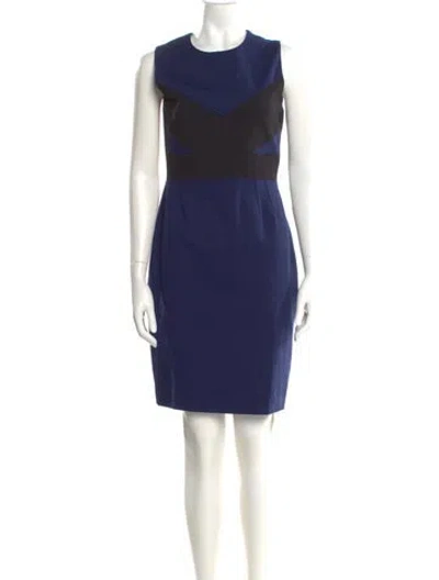 Pre-owned Narciso Rodriguez Crew Neck Knee-length Dress In Blue