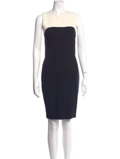 Pre-owned Narciso Rodriguez Crew Neck Knee-length Dress In Blue
