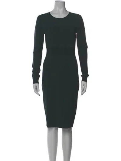 Pre-owned Narciso Rodriguez Crew Neck Knee-length Dress In Green