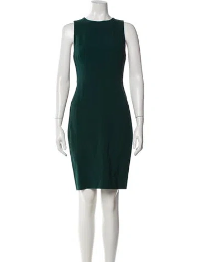 Pre-owned Narciso Rodriguez Crew Neck Knee-length Dress In Green