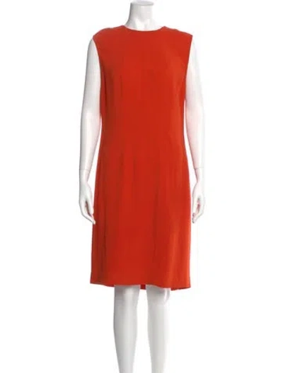Pre-owned Narciso Rodriguez Crew Neck Knee-length Dress In Orange