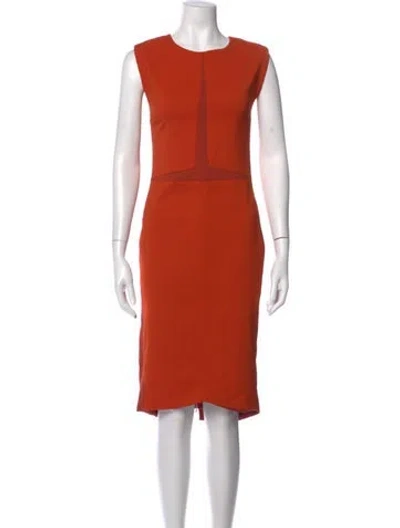 Pre-owned Narciso Rodriguez Crew Neck Knee-length Dress In Orange