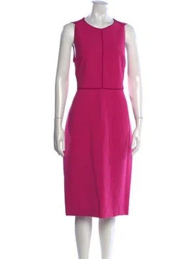 Pre-owned Narciso Rodriguez Crew Neck Knee-length Dress In Pink