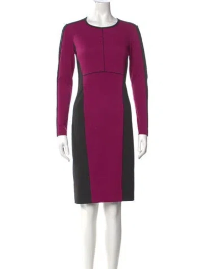 Pre-owned Narciso Rodriguez Crew Neck Knee-length Dress In Purple