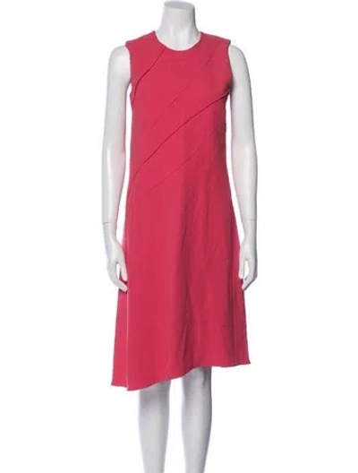 Pre-owned Narciso Rodriguez Crew Neck Knee-length Dress In Red