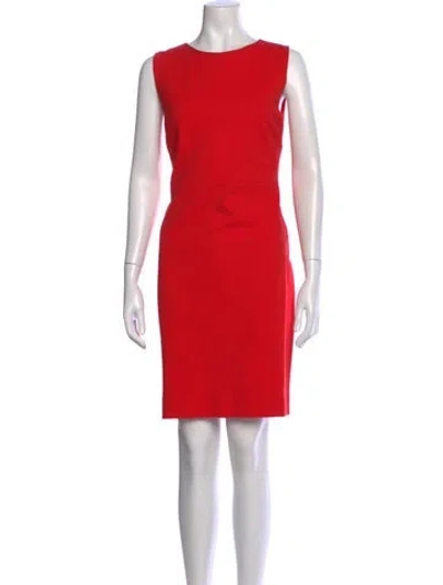Pre-owned Narciso Rodriguez Crew Neck Knee-length Dress In Red