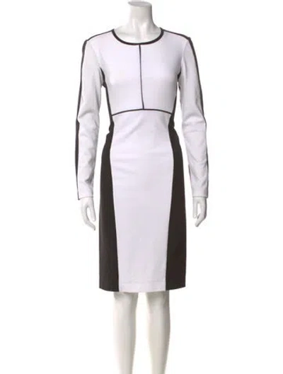 Pre-owned Narciso Rodriguez Crew Neck Knee-length Dress In White