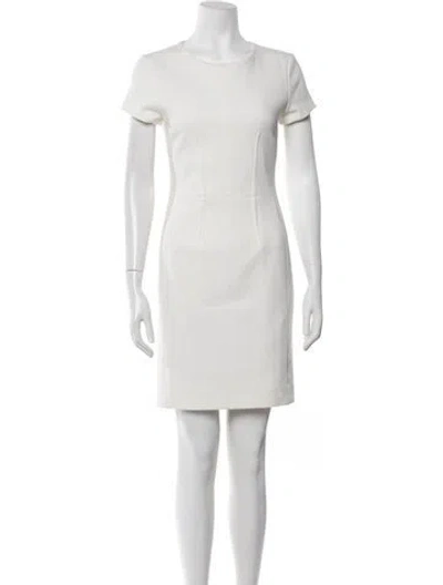 Pre-owned Narciso Rodriguez Crew Neck Knee-length Dress In White