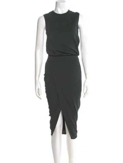 Pre-owned Narciso Rodriguez Crew Neck Long Dress In Green