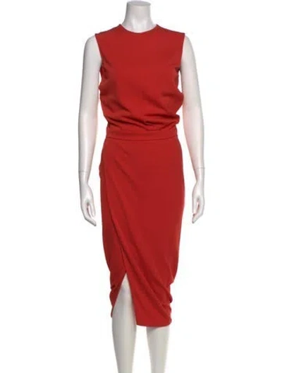 Pre-owned Narciso Rodriguez Crew Neck Long Dress In Orange