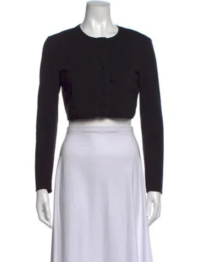 Pre-owned Narciso Rodriguez Crew Neck Long Sleeve Crop Top In Black