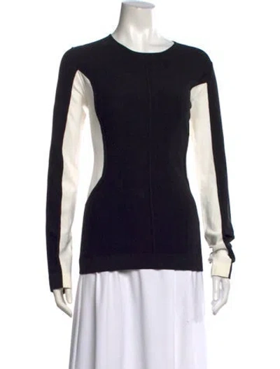 Pre-owned Narciso Rodriguez Crew Neck Long Sleeve Top In Black