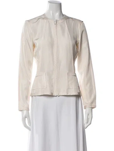 Pre-owned Narciso Rodriguez Crew Neck Long Sleeve Top In Neutral