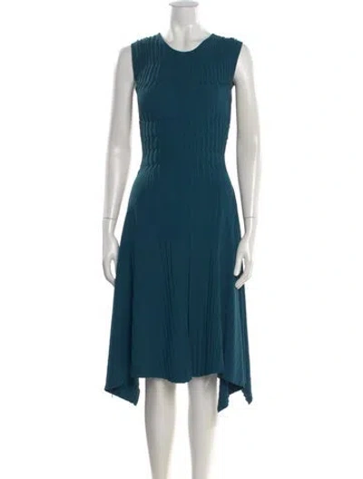 Pre-owned Narciso Rodriguez Crew Neck Midi Length Dress In Green