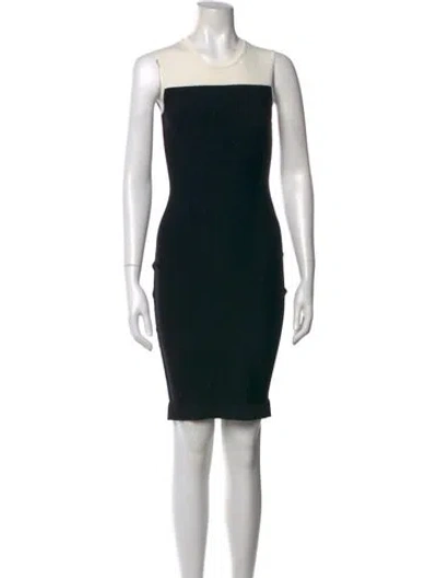Pre-owned Narciso Rodriguez Crew Neck Mini Dress In Black
