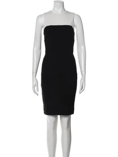Pre-owned Narciso Rodriguez Crew Neck Mini Dress In Black