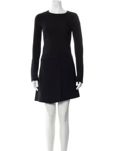 Pre-owned Narciso Rodriguez Crew Neck Mini Dress In Blue