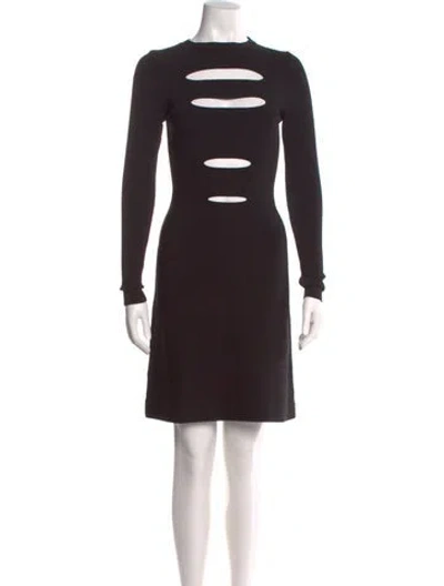 Pre-owned Narciso Rodriguez Crew Neck Mini Dress In Brown