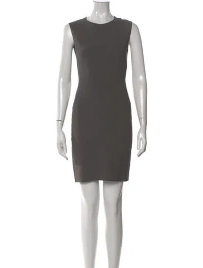 Pre-owned Narciso Rodriguez Crew Neck Mini Dress In Gray