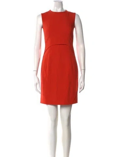 Pre-owned Narciso Rodriguez Crew Neck Mini Dress In Orange