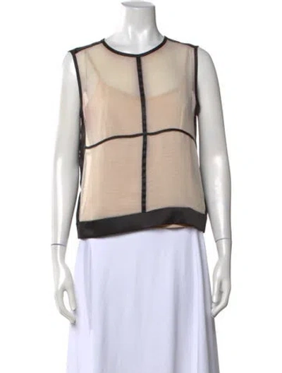 Pre-owned Narciso Rodriguez Crew Neck Sleeveless Top In Black/neutrals