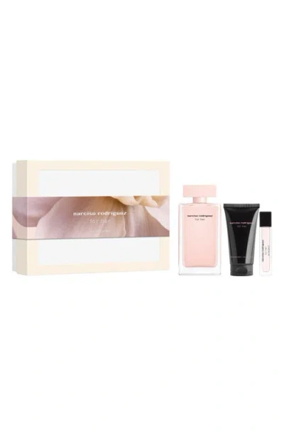 Narciso Rodriguez For Her Eau De Parfum 3-piece Gift Set $210 Value In Transparent
