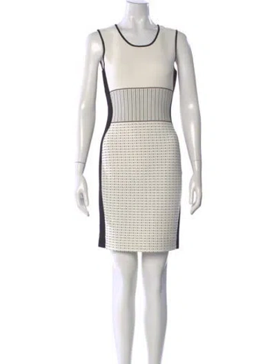Pre-owned Narciso Rodriguez Graphic Print Knee-length Dress In White
